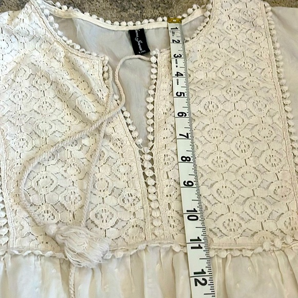 Jeune Jeunesse Cream Colored Boho Style Mini Dress Size L-XL - Picture 15 of 15